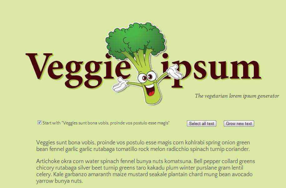 Veggie Ipsum für den Tierliebhaber